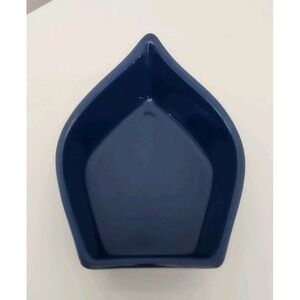 Deltis Made in Portugal Stoneware/Ceramic Boat Shaped Dish Blue Oven Safe